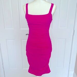 Hot pink Susana Monaco rouched dress size small